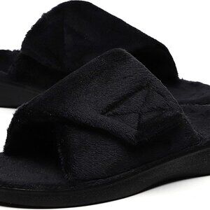 Women's Orthopedic Fuzzy House Slippers Arch Support Heel Cup Sandals